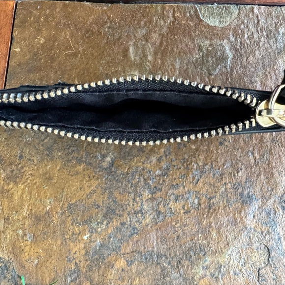 Express Glitter Black and Gold Wallet with Zipper ID Slot 5 x 3 inches - Picture 5 of 6